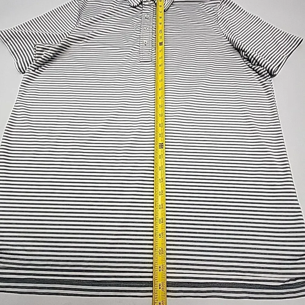 RLX Ralph Lauren Polo Golf Shirt Gray White Stripe Men Size XL Stretch